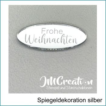 Frohe Weihnachten - Spiegeldeko silber